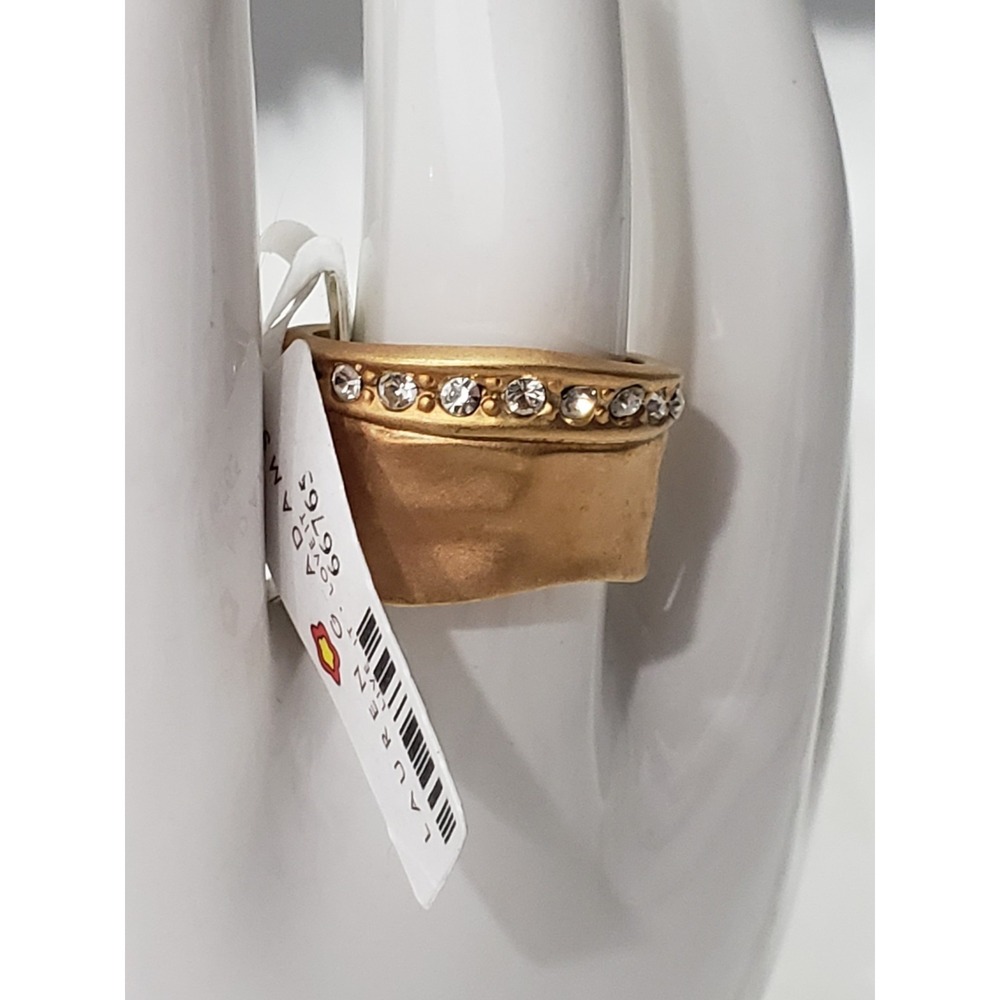 Lauren G. Adam's Rose Gold Ring SIZE 8 matte satin abstract wavy wearable art